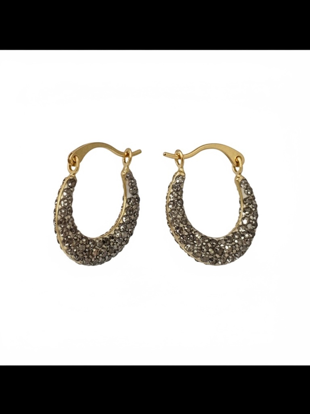 Macy's Crystal Pavé Extra Small Hoop Earrings in 10k Gold, 0.45"